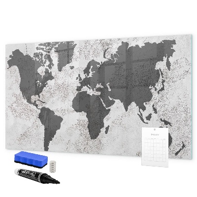 Magnetická popisovateľná tabuľa Mapa sveta so spomienkami a poznámkami