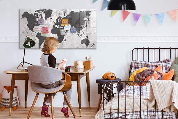 Magnetická popisovateľná tabuľa Mapa sveta so spomienkami a poznámkami