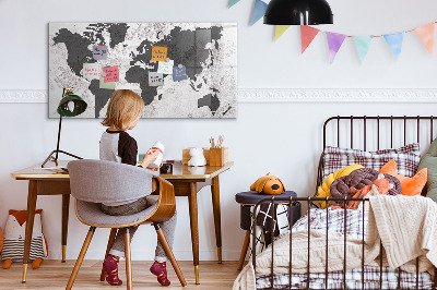 Magnetická popisovateľná tabuľa Mapa sveta so spomienkami a poznámkami