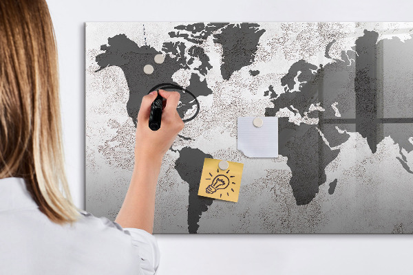 Magnetická popisovateľná tabuľa Mapa sveta so spomienkami a poznámkami