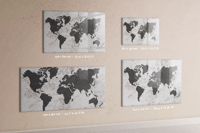 Magnetická popisovateľná tabuľa Mapa sveta so spomienkami a poznámkami