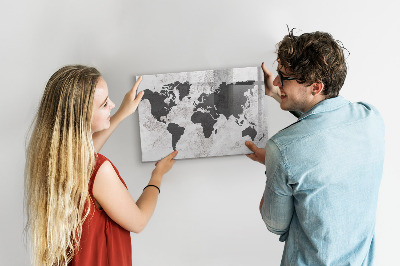 Magnetická popisovateľná tabuľa Mapa sveta so spomienkami a poznámkami