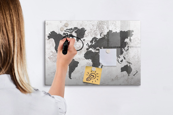 Magnetická popisovateľná tabuľa Mapa sveta so spomienkami a poznámkami