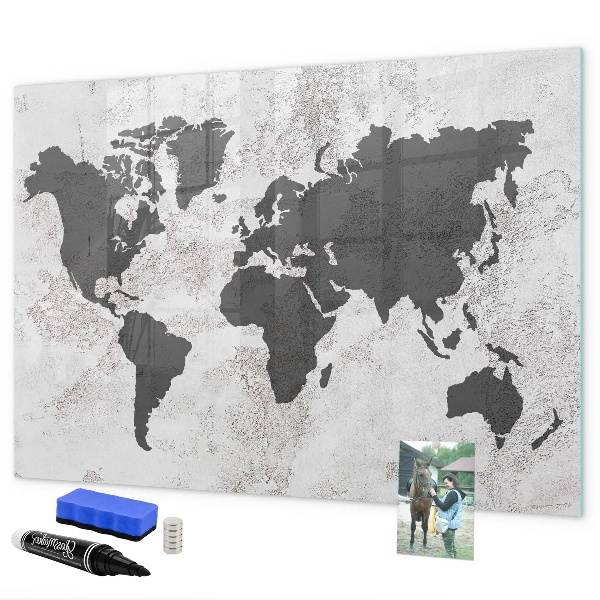Magnetická popisovateľná tabuľa Mapa sveta so spomienkami a poznámkami