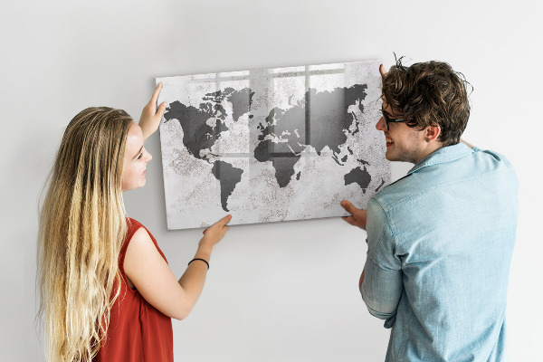 Magnetická popisovateľná tabuľa Mapa sveta so spomienkami a poznámkami
