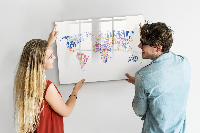 Kresliaca magnetická tabuľa Mapa sveta s osobnými spomienkami