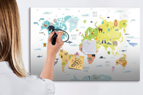 Kresliaca magnetická tabuľa Interaktívna mapa sveta pre personalizáciu