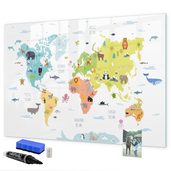 Kresliaca magnetická tabuľa Interaktívna mapa sveta pre personalizáciu