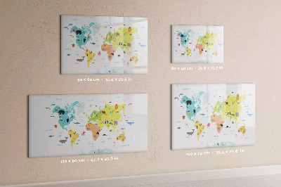 Kresliaca magnetická tabuľa Interaktívna mapa sveta pre personalizáciu