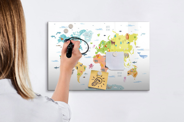 Kresliaca magnetická tabuľa Interaktívna mapa sveta pre personalizáciu