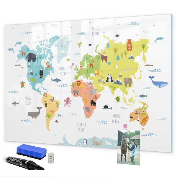 Kresliaca magnetická tabuľa Interaktívna mapa sveta pre personalizáciu