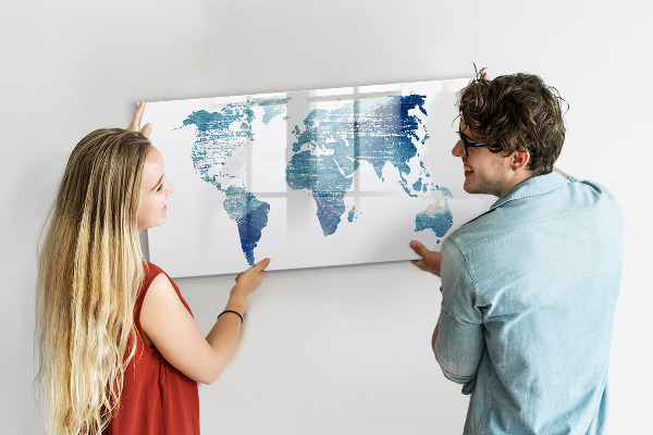 Magnetická popisovateľná tabuľa Mapa spomienok s osobnými fotografiami