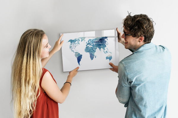 Magnetická popisovateľná tabuľa Mapa spomienok s osobnými fotografiami