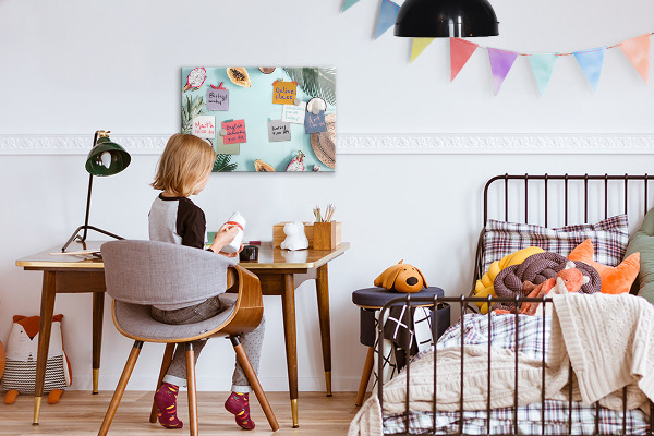 Magnetická popisovateľná tabuľa Spomienky na farebnom morskom pozadí