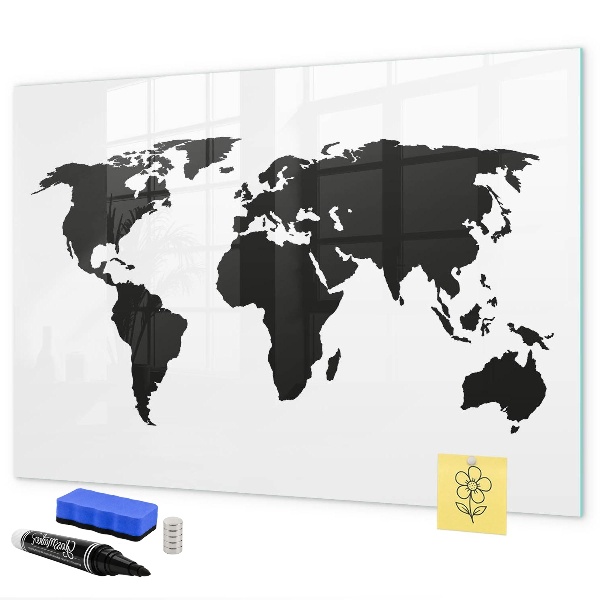 Magnetická popisovateľná tabuľa Mapa sveta s pamätnými miestami