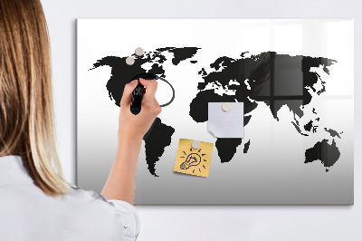 Magnetická popisovateľná tabuľa Mapa sveta s pamätnými miestami