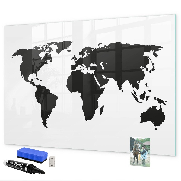 Magnetická popisovateľná tabuľa Mapa sveta s pamätnými miestami