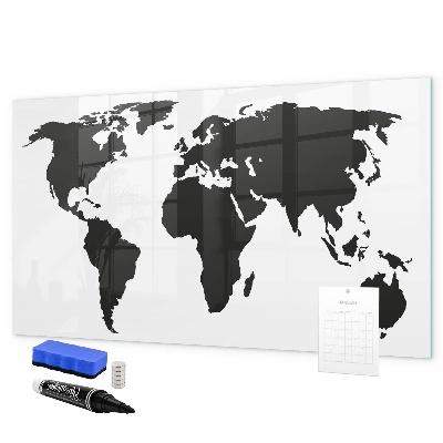 Magnetická popisovateľná tabuľa Mapa sveta s pamätnými miestami