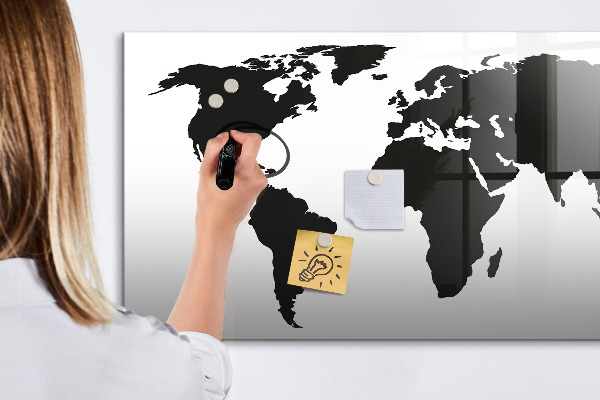 Magnetická popisovateľná tabuľa Mapa sveta s pamätnými miestami
