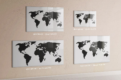 Magnetická popisovateľná tabuľa Mapa sveta s pamätnými miestami