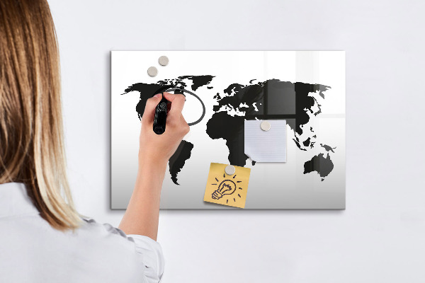 Magnetická popisovateľná tabuľa Mapa sveta s pamätnými miestami