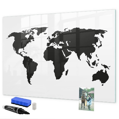 Magnetická popisovateľná tabuľa Mapa sveta s pamätnými miestami