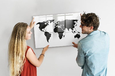 Magnetická popisovateľná tabuľa Mapa sveta s pamätnými miestami