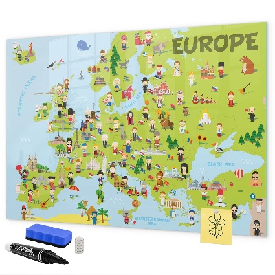 Kresliaca magnetická tabuľa Interaktívna mapa Európy na označenie vašich ciest