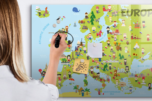 Kresliaca magnetická tabuľa Interaktívna mapa Európy na označenie vašich ciest