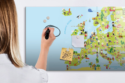 Kresliaca magnetická tabuľa Interaktívna mapa Európy na označenie vašich ciest