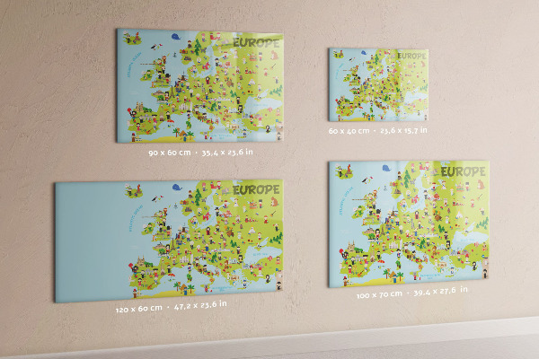 Kresliaca magnetická tabuľa Interaktívna mapa Európy na označenie vašich ciest
