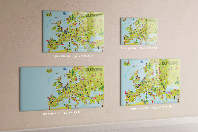 Kresliaca magnetická tabuľa Interaktívna mapa Európy na označenie vašich ciest