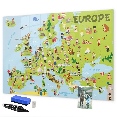 Kresliaca magnetická tabuľa Interaktívna mapa Európy na označenie vašich ciest