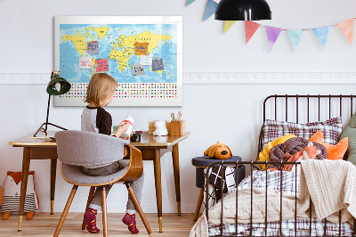Magnetická popisovateľná tabuľa Mapa sveta pre personalizáciu a spomienky