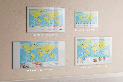 Magnetická popisovateľná tabuľa Mapa sveta pre personalizáciu a spomienky