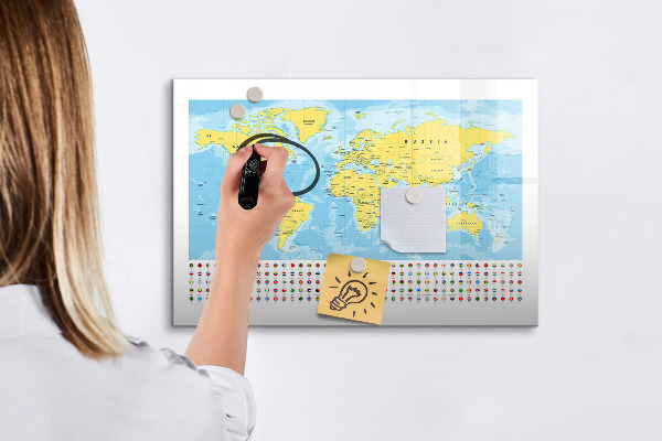 Magnetická popisovateľná tabuľa Mapa sveta pre personalizáciu a spomienky