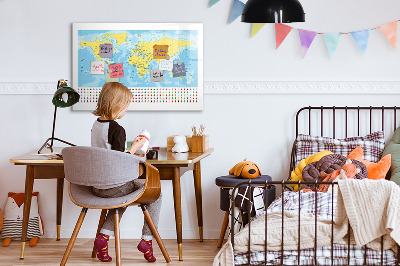 Magnetická popisovateľná tabuľa Mapa sveta pre personalizáciu a spomienky