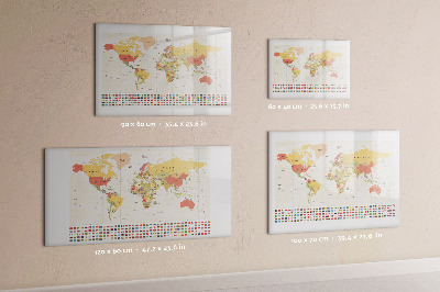 Kresliaca magnetická tabuľa Mapa sveta pre personalizáciu fotografií