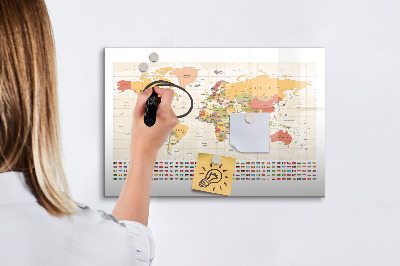 Kresliaca magnetická tabuľa Mapa sveta pre personalizáciu fotografií