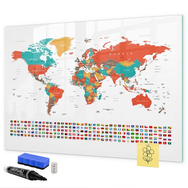 Kresliaca magnetická tabuľa Interaktívna mapa sveta s fotografiami