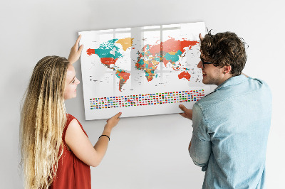 Kresliaca magnetická tabuľa Interaktívna mapa sveta s fotografiami
