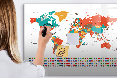 Kresliaca magnetická tabuľa Interaktívna mapa sveta s fotografiami