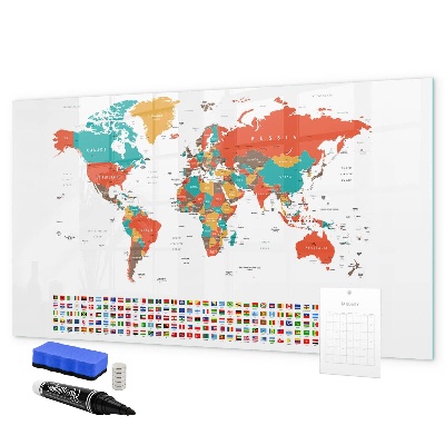 Kresliaca magnetická tabuľa Interaktívna mapa sveta s fotografiami