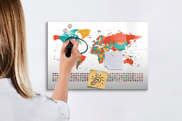 Kresliaca magnetická tabuľa Interaktívna mapa sveta s fotografiami