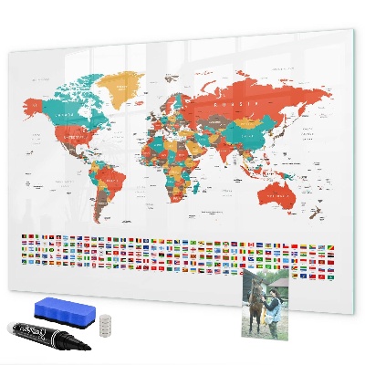 Kresliaca magnetická tabuľa Interaktívna mapa sveta s fotografiami