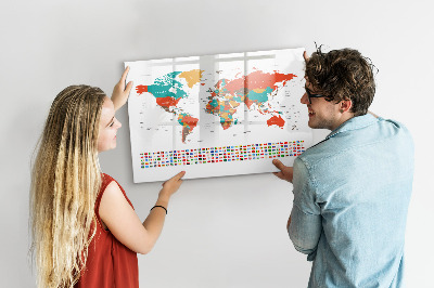 Kresliaca magnetická tabuľa Interaktívna mapa sveta s fotografiami