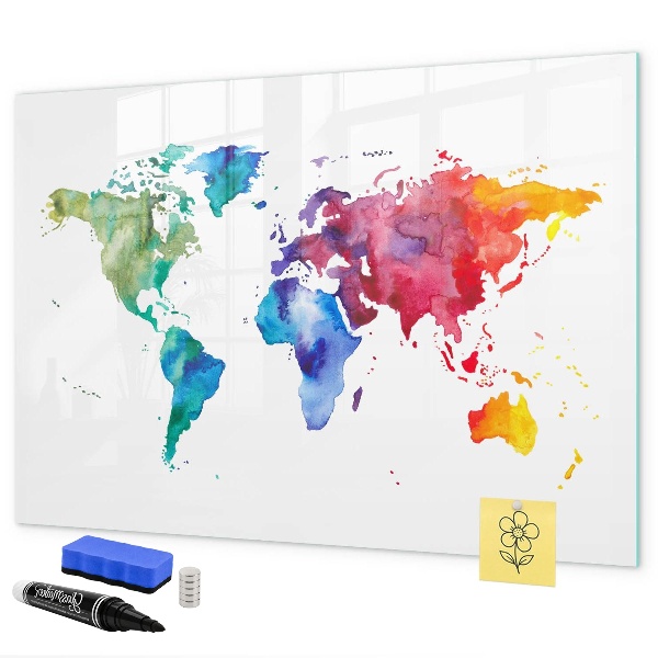 Magnetická popisovateľná tabuľa Farebná mapa na spomienky a poznámky