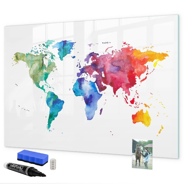 Magnetická popisovateľná tabuľa Farebná mapa na spomienky a poznámky