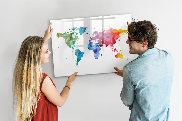 Magnetická popisovateľná tabuľa Farebná mapa na spomienky a poznámky