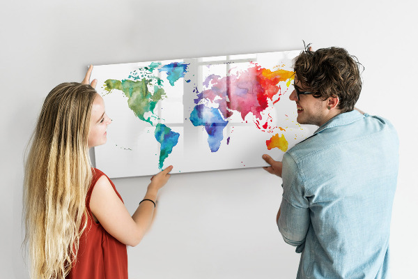 Magnetická popisovateľná tabuľa Farebná mapa na spomienky a poznámky
